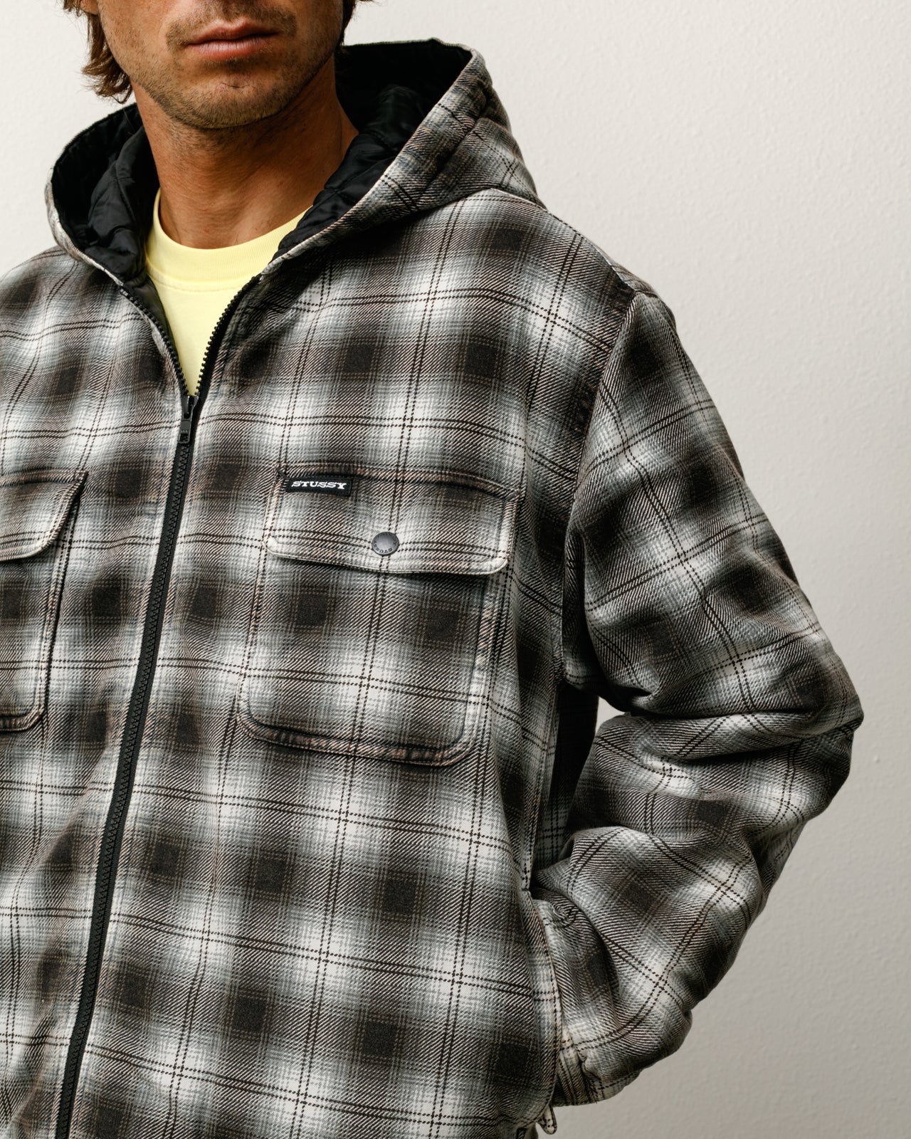 ZIP HOODED PLAID SHIRT - Image 2