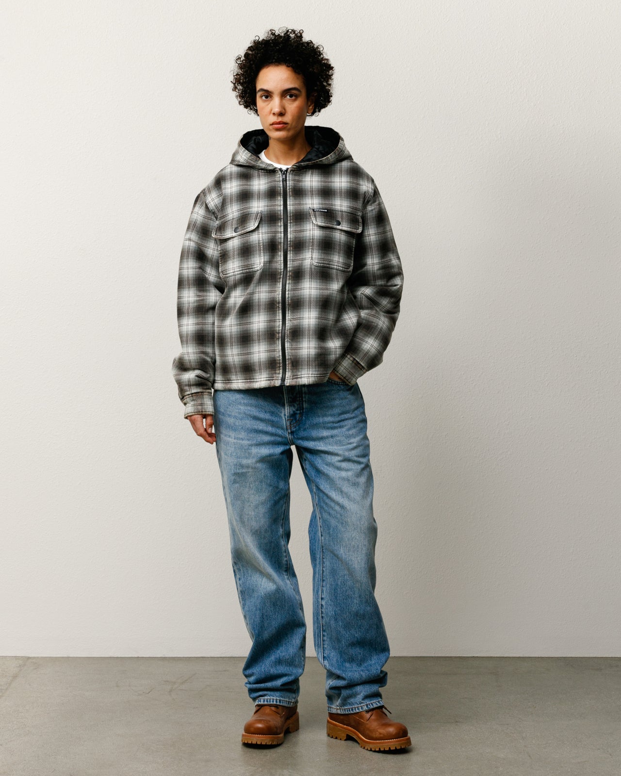ZIP HOODED PLAID SHIRT - Image 4