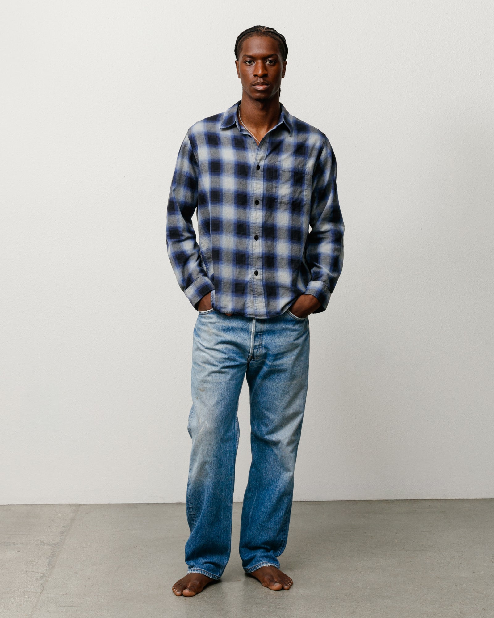 BEACH OMBRE PLAID SHIRT - Image 3