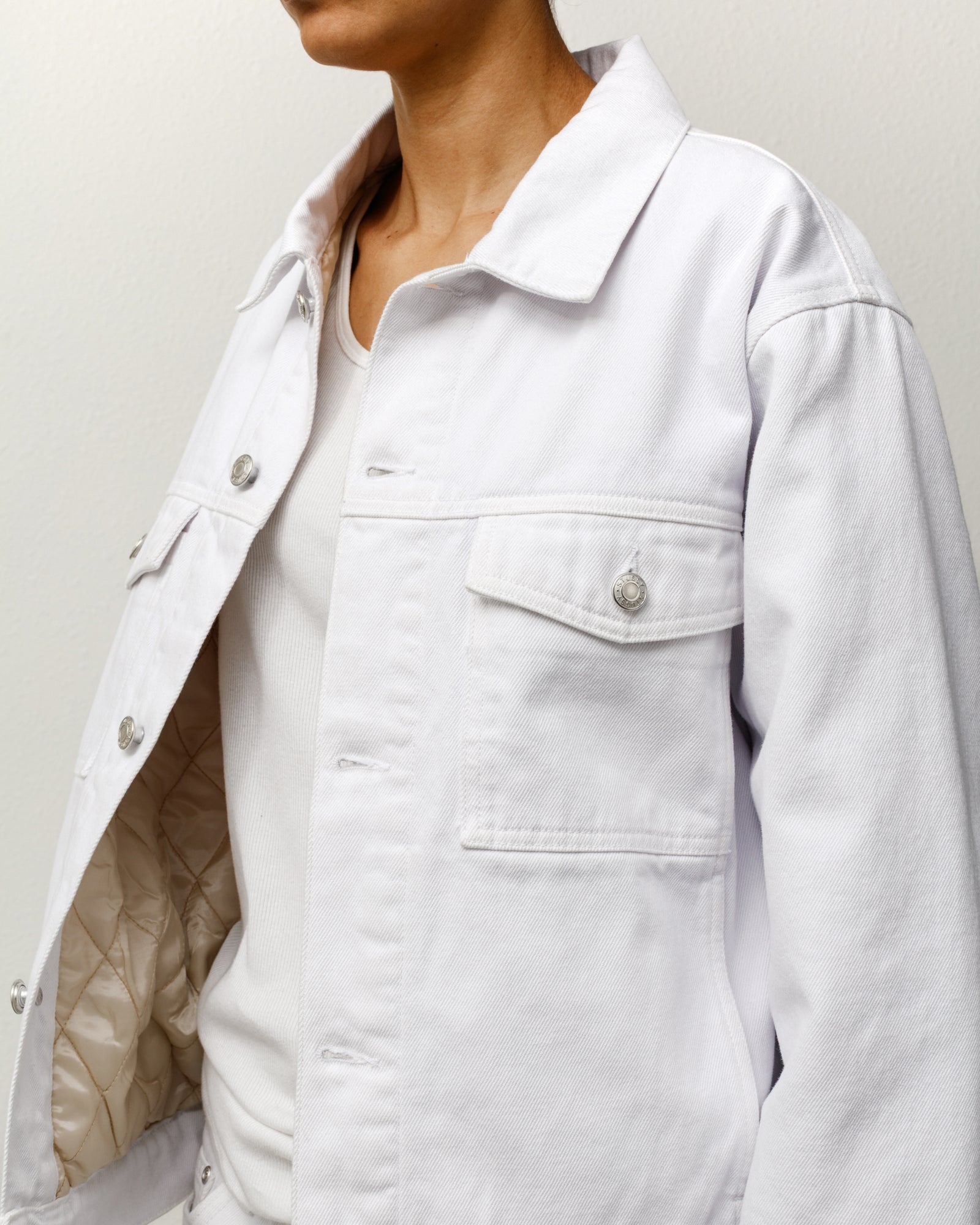 LINED DENIM TRUCKER JACKET - Image 3