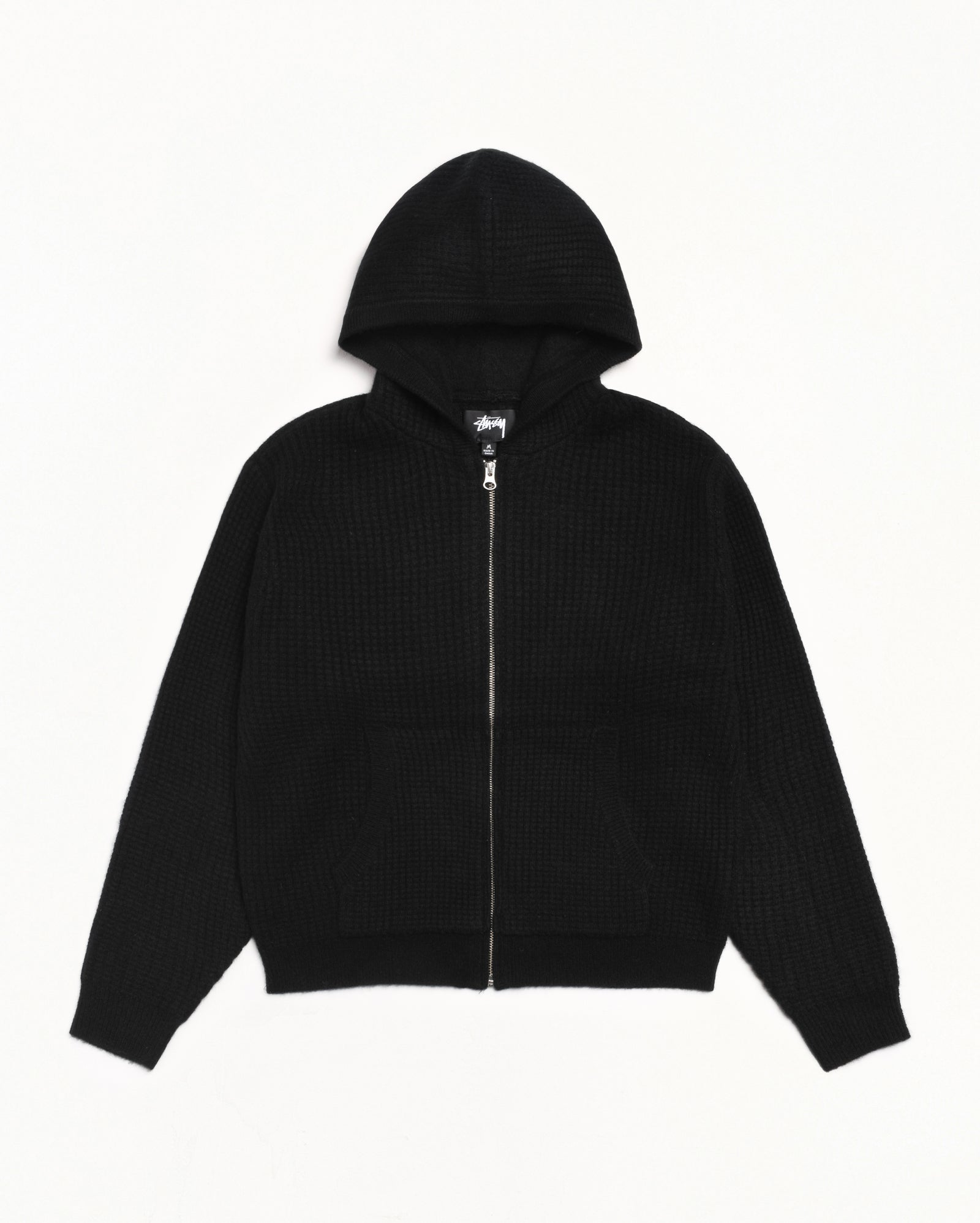 WAFFLE CASHMERE ZIP HOOD SWEATER - Image 6