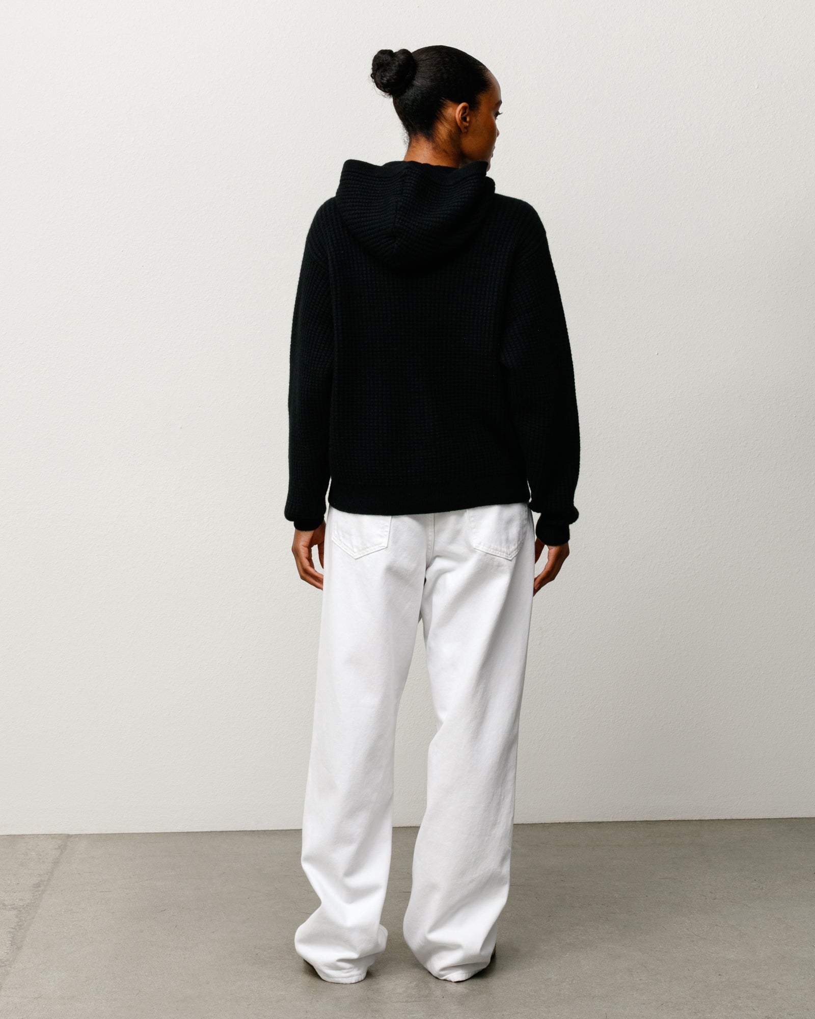 WAFFLE CASHMERE ZIP HOOD SWEATER - Image 3