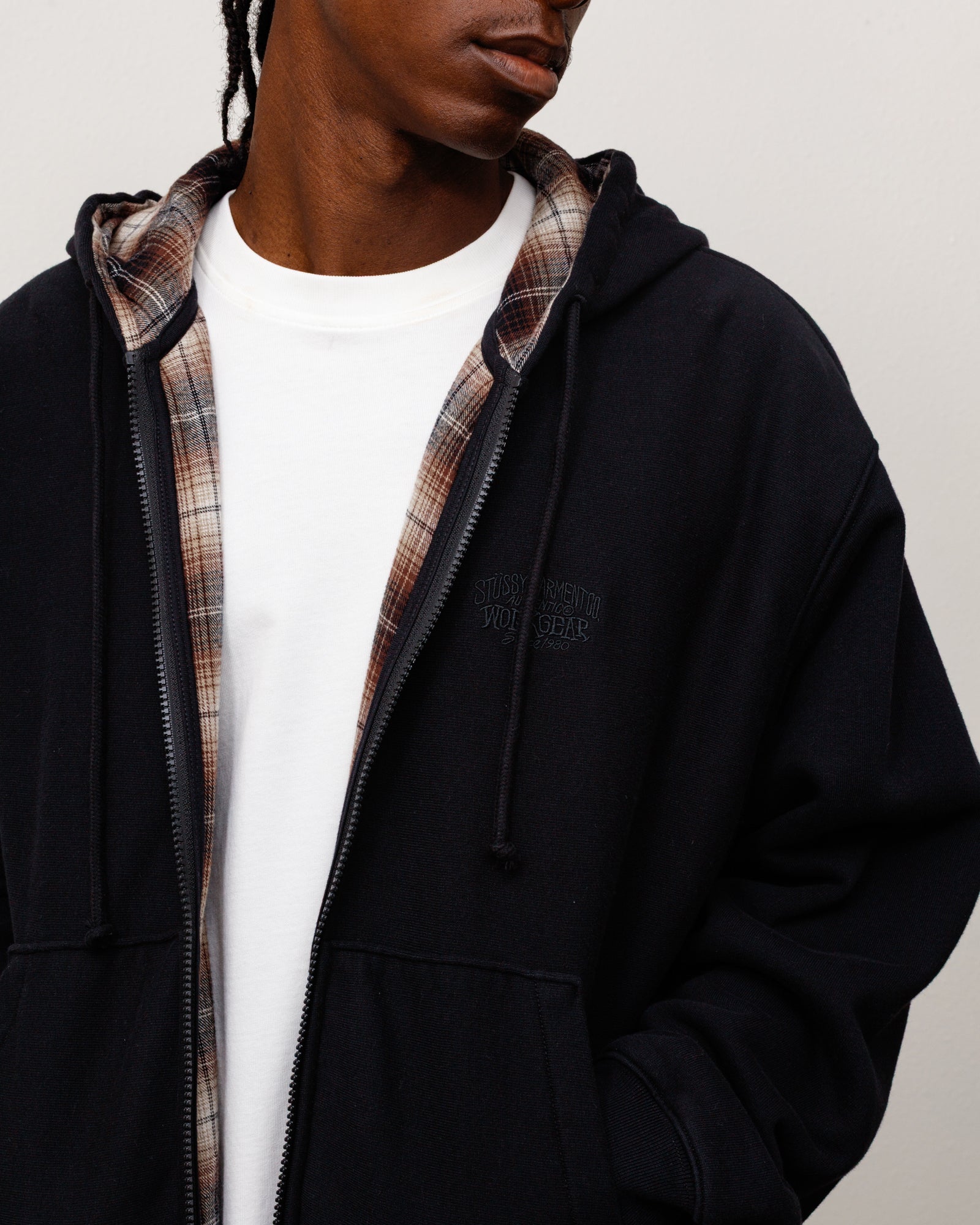 PLAID LINED ZIP HOODIE - Image 2