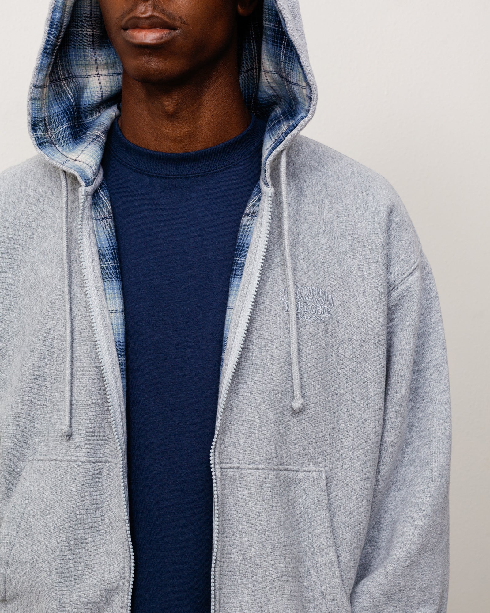 PLAID LINED ZIP HOODIE - Image 3